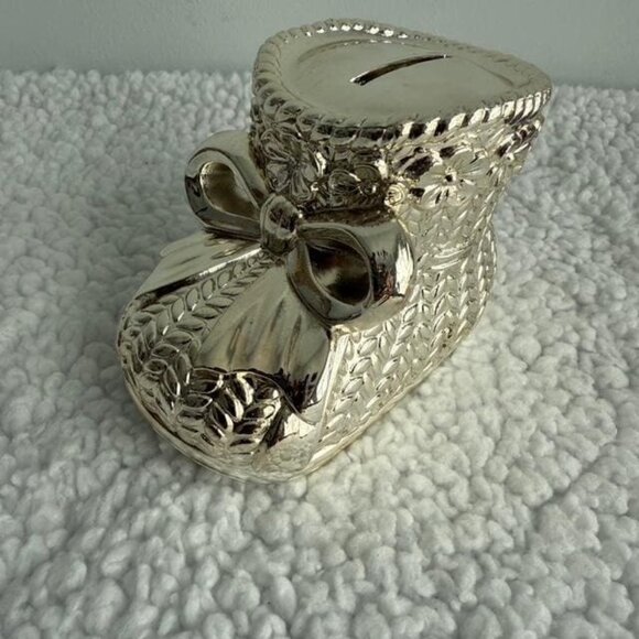 Vintage Silver Plate Baby Shoe Bank | Tarnish-Resistant Keepsake | - Picture 2 of 10